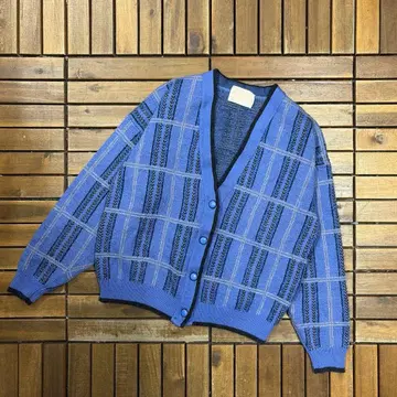 70s USA PENDLETON 체크 울 니트 가디건