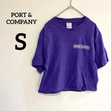 PORT & COMPANY [ S ] 퍼플 크롭 기장 셔츠