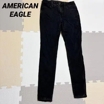 AMERICAN EAGLE 블랙 스키니 데님 하이 라이즈 여성용