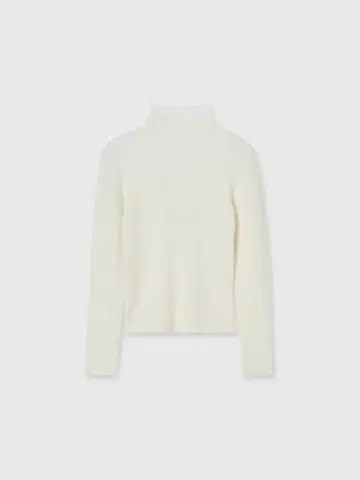 eimy istoire 화이트 보틀넥 리브 니트탑 금기