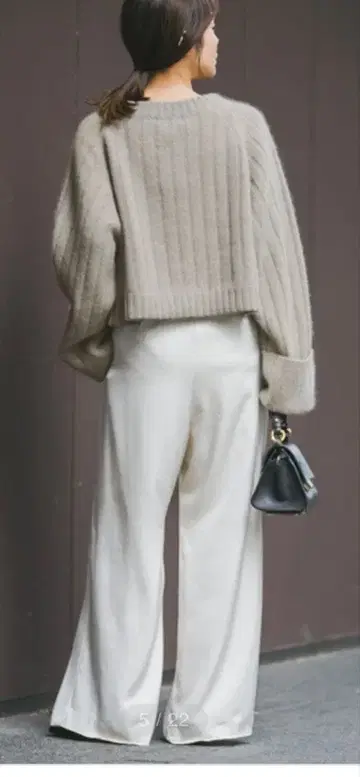 Noble YAK/야크 와이드 리브 니트 풀오버 그레이