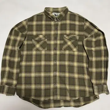 Field & Stream XL 체크 무늬 플란넬 셔츠 카키 가을/겨울