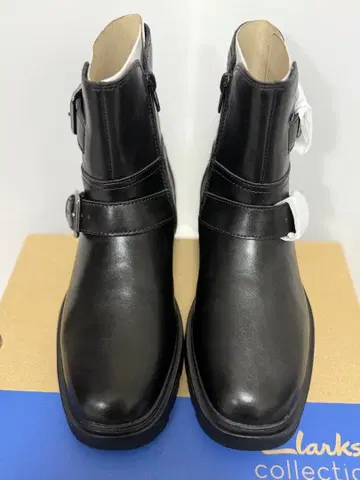 새상품 미사용 Clarks 블랙 사이드 고어 부츠 24.5cm