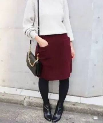 이에나 사다리꼴 스커트 38 사이즈 보르도