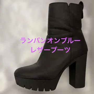 블랙 가죽 플랫폼 부츠