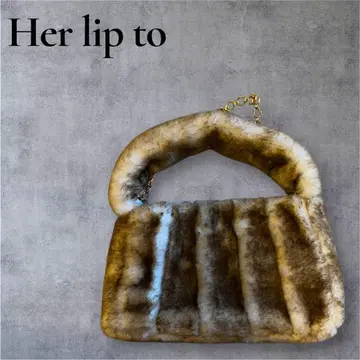 [ 새상품급 ] Her lip to 퍼 토트백 브라운