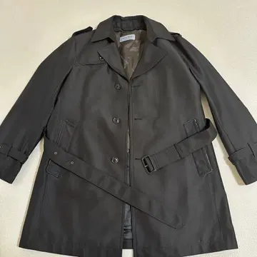 MITSUMINE 미츠미네 블랙 트렌치코트 벨트 라이너 포함