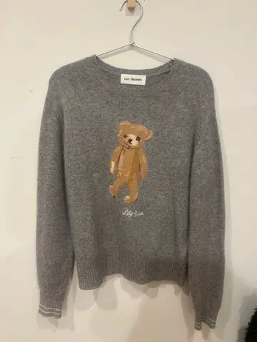 릴리 브라운 릴리 베어 니트 베어 자수 그레이