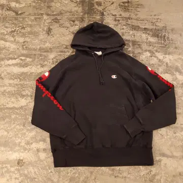 챔피언 리버스 위브 자수 로고 후드티 블랙 L 4798