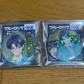 이치세 요이치 캔뱃지 휴일 안경 트레이딩 홀로그램 캔뱃지 블루 록