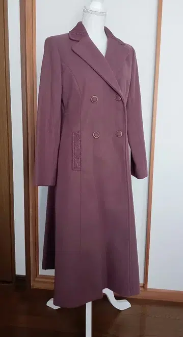 롱 코트 핑크 퍼플