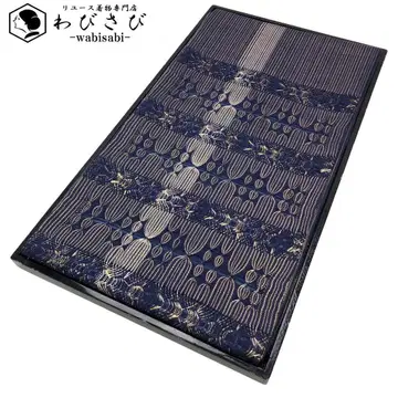 후쿠로 오비 입체적인 직조 무늬 금실 철포도색 장척 O-5778