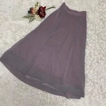 [ MURUA ] 탁한 연보라 플레어 스커트 허리밴딩(F) 시어 엘레강트