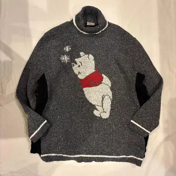 푸우 터틀넥 스웨터 니트 90s usa제 disney