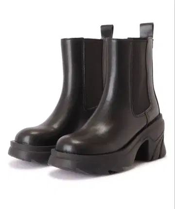 블랙 사이드 고어 부츠 통굽 23.5cm