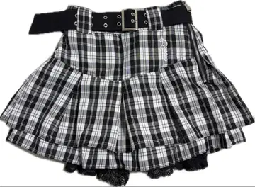 DustDevil 로고 밴딩 팬츠 체크 스커트