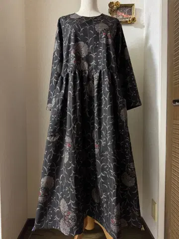 본고장 오시마 명주 롱 원피스 증지