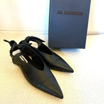 새상품급 JILSANDER 스틸레토 백리본 플랫슈즈 38