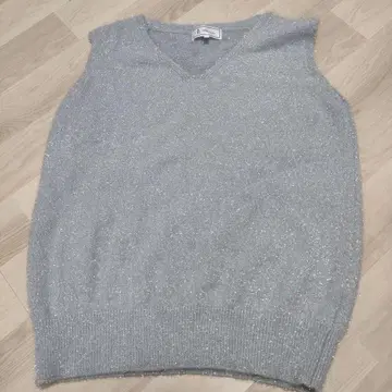 실버 V넥 라메 믹스 니트 베스트 새상품급 로페피크닉 인기