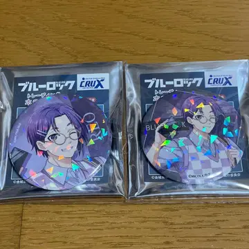 미카게 레오 캔뱃지 휴일 안경 트레이딩 홀로그램 캔뱃지 블루 록