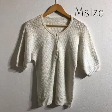 [ 새상품급 ] 상의 썸머 니트 5부 기장 7부 기장 화이트