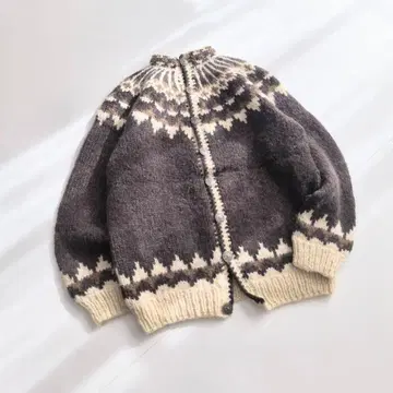 스위스산 노르딕 페어아일 패턴 니트 빈티지 울 P7