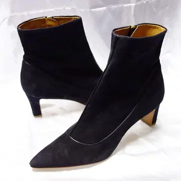 KATIM 스틸레토 사이드 지퍼 부츠 블랙 가죽 24.5