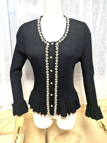 슈퍼뷰티 가디건 42 블랙 펄 프릴