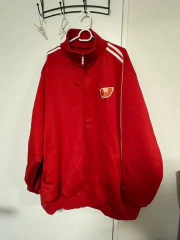 여성용 저지 빨간색 자수 로고 사이즈 2 punyus