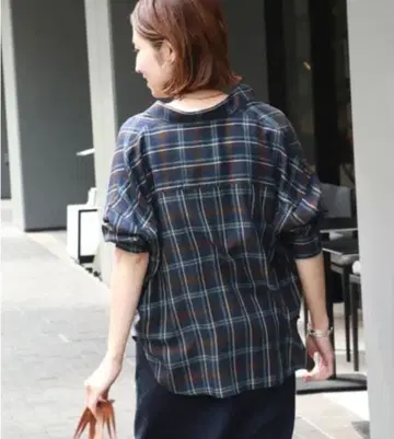 프레임워크 텐셀 체크 셔츠 와이드 실루엣