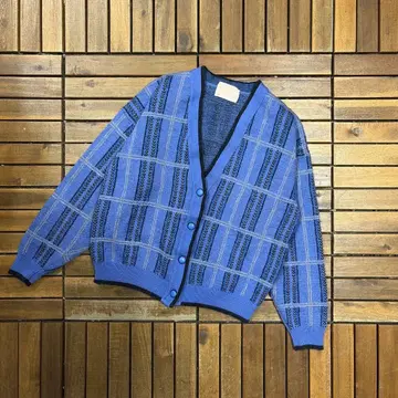 70s USA PENDLETON 체크 울 니트 가디건