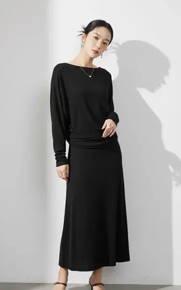 컨디션 최상 ZARA 자라 롱 니트 원피스 블랙 긴팔 롱 기장