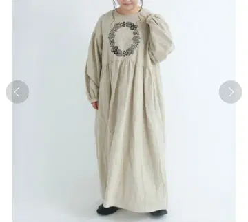 [마카베 앨리스 x SamansaMos2] 자수 원피스 롱 원피스 린넨