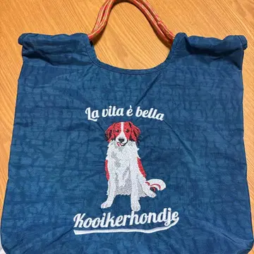 개 자수 에코백