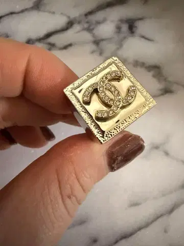 샴페인 골드색 스톤 반지