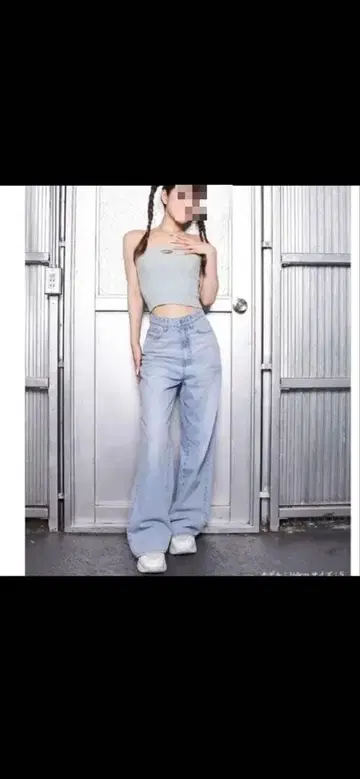 24시간 세일 darich 블리치 와이드 데님 S 라이트 블루