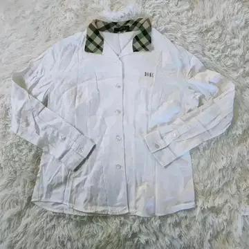 선착순 닥스 긴팔 셔츠 LL 사이즈 화이트 체크 무늬 자수 로고