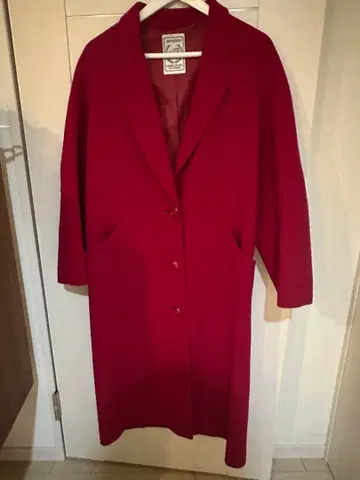캐시미어 & 울 빨간색 체스터 코트