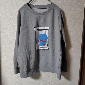 도라에몽 자수 그레이 맨투맨 L 펠리시모