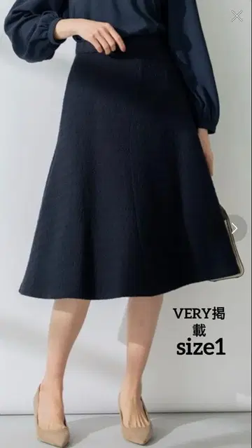 [ VERY 게재 ] 쿠미쿄쿠 트위드 스커트 네이비 1 택 포함 새상품