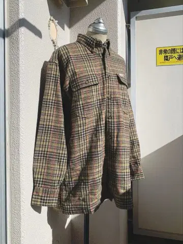 깅엄 체크 롱 셔츠