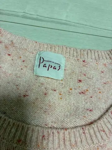 Papas 핑크 슬라브 니트 스웨터 캐시미어 남성용 L