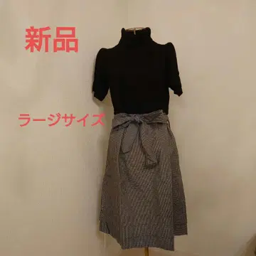 [ 새상품 ] 터틀넥 반팔 원피스 라지 사이즈