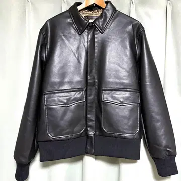 [ EDWIN ] 에드윈 페이크 가죽 자켓 블랙 x 금 M 사이즈