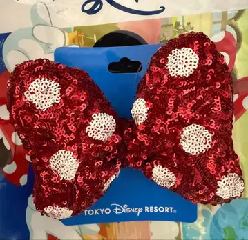 디즈니 리조트 미니 헤어 포니 머리끈 빨간색 레드