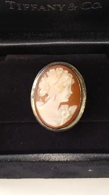 쉘 카메오 CAMEO 브로치 SILVER 925 2WAY 카메오 새상품급