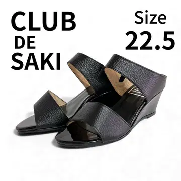 CLUB DE SAKI 웨지솔 샌들 22.5cm 블랙 227