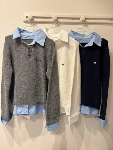 [ 새상품 ] 레이어드 스타일 니트탑 화이트 한국