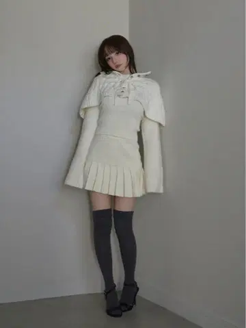 Snow cape knit set up AM1594