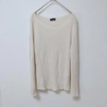 SHIPS 리브 긴팔 상의 심플한 디자인 무지 아이보리